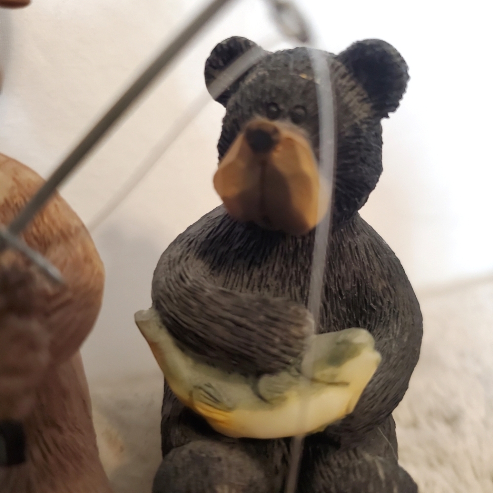 Unique Creations Moose and Bears Fishing Resin Figurine - Picture 6 of 11
